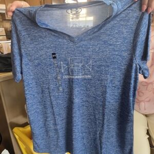 Under Armour Heathered Blue V-Neck Tee
